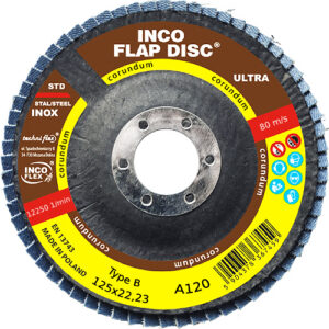 Ściernica listkowa lamelka wypukła INCOFLEX Ultra Corundum 125x22,23 mm P120 wypukła