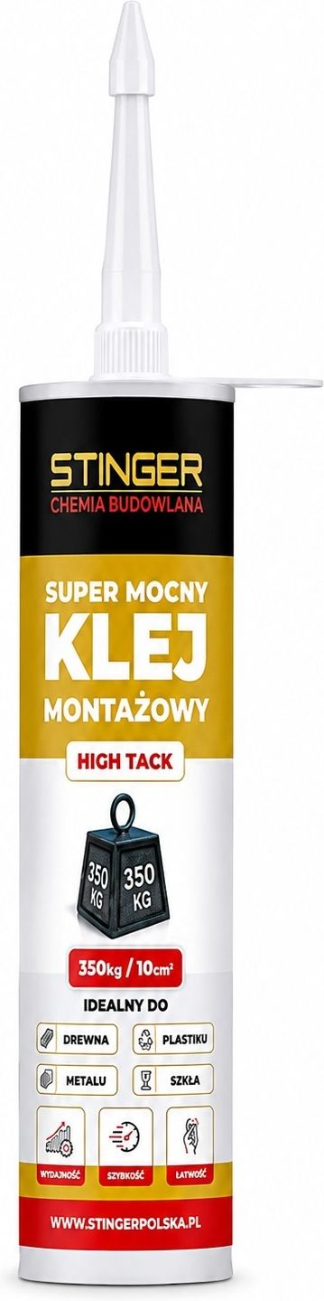 Klej montażowy hybrydowy Stinger HIGH TACK 350kg 290ml