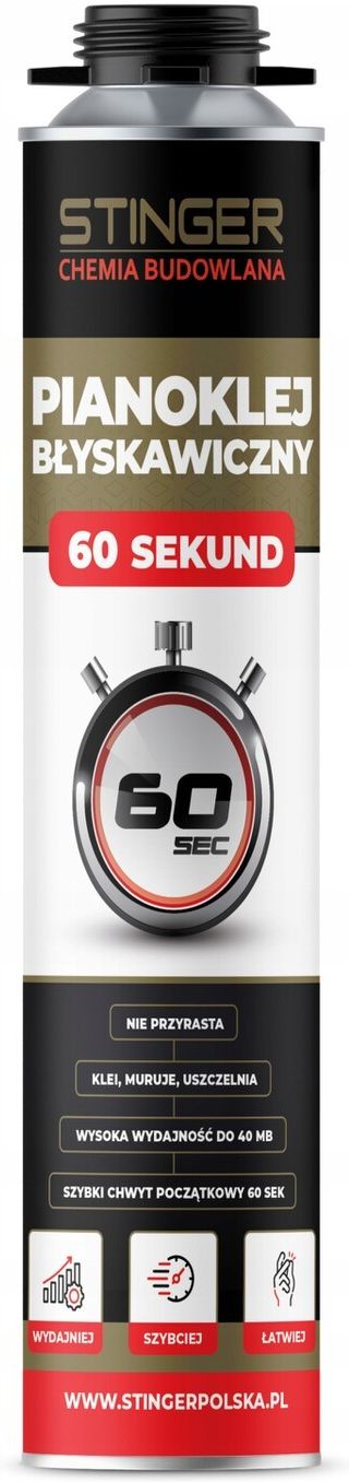 Pianoklej błyskawiczny uniwersalny Stinger 60 SEKUND pistoletowy 750ml
